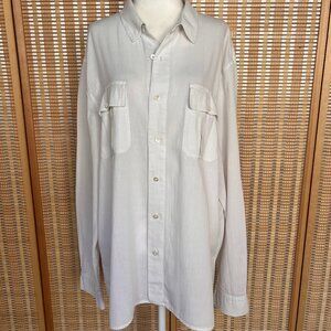 James Perse 100% cotton oversized white button up shirt size 4